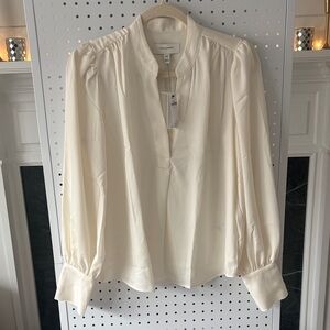 Banana Republic Cream Blouse with Keyhole Detail
